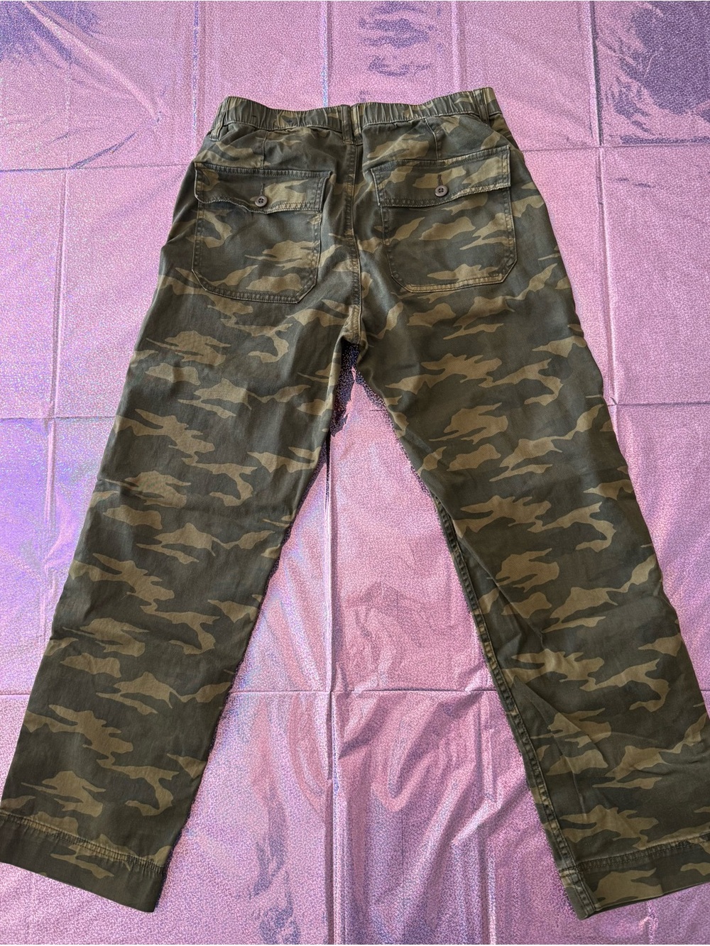 American Eagle Outfitters Women’s Camo Straight Leg Pants - Olive Green